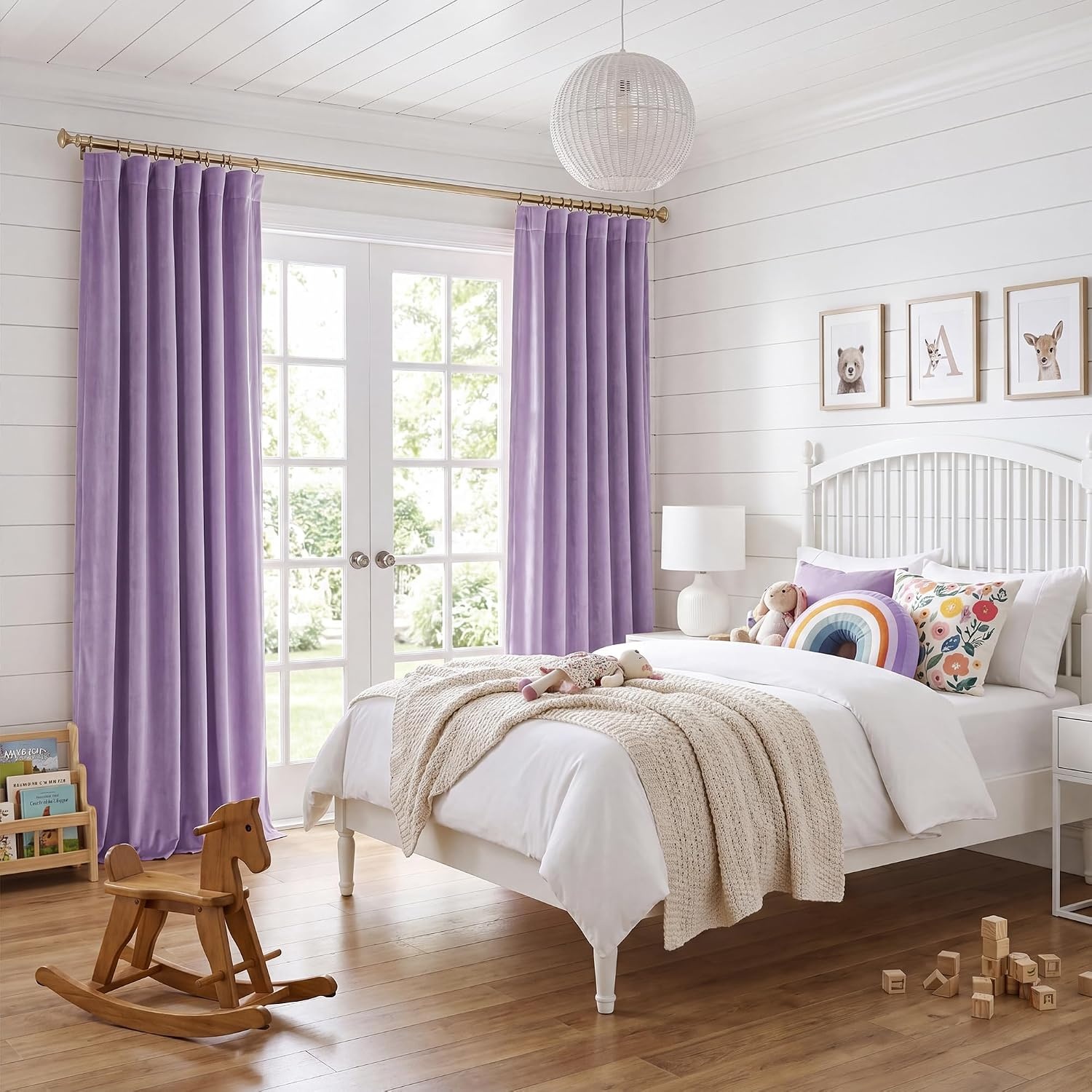 image:imageNICETOWN Olive Green Velvet Blackout Curtains 84 Long 52 Wide 2 PanelsLilac Purple
