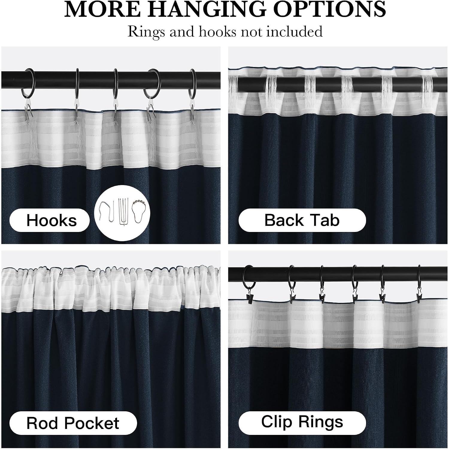 image:imageNICETOWN Olive Green Velvet Blackout Curtains 84 Long 52 Wide 2 PanelsNavy Blue