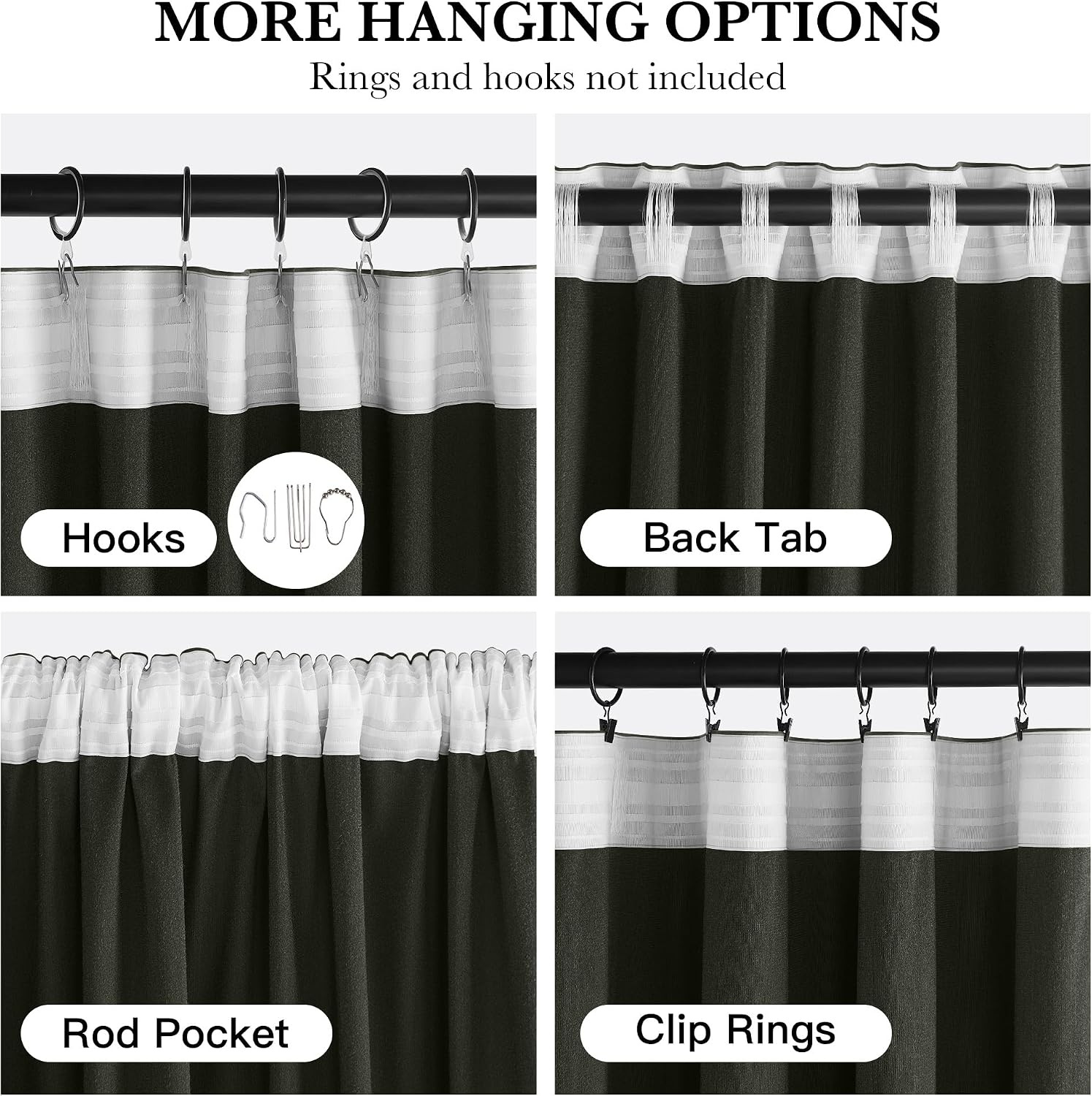 image:imageNICETOWN Olive Green Velvet Blackout Curtains 84 Long 52 Wide 2 PanelsOlive Green