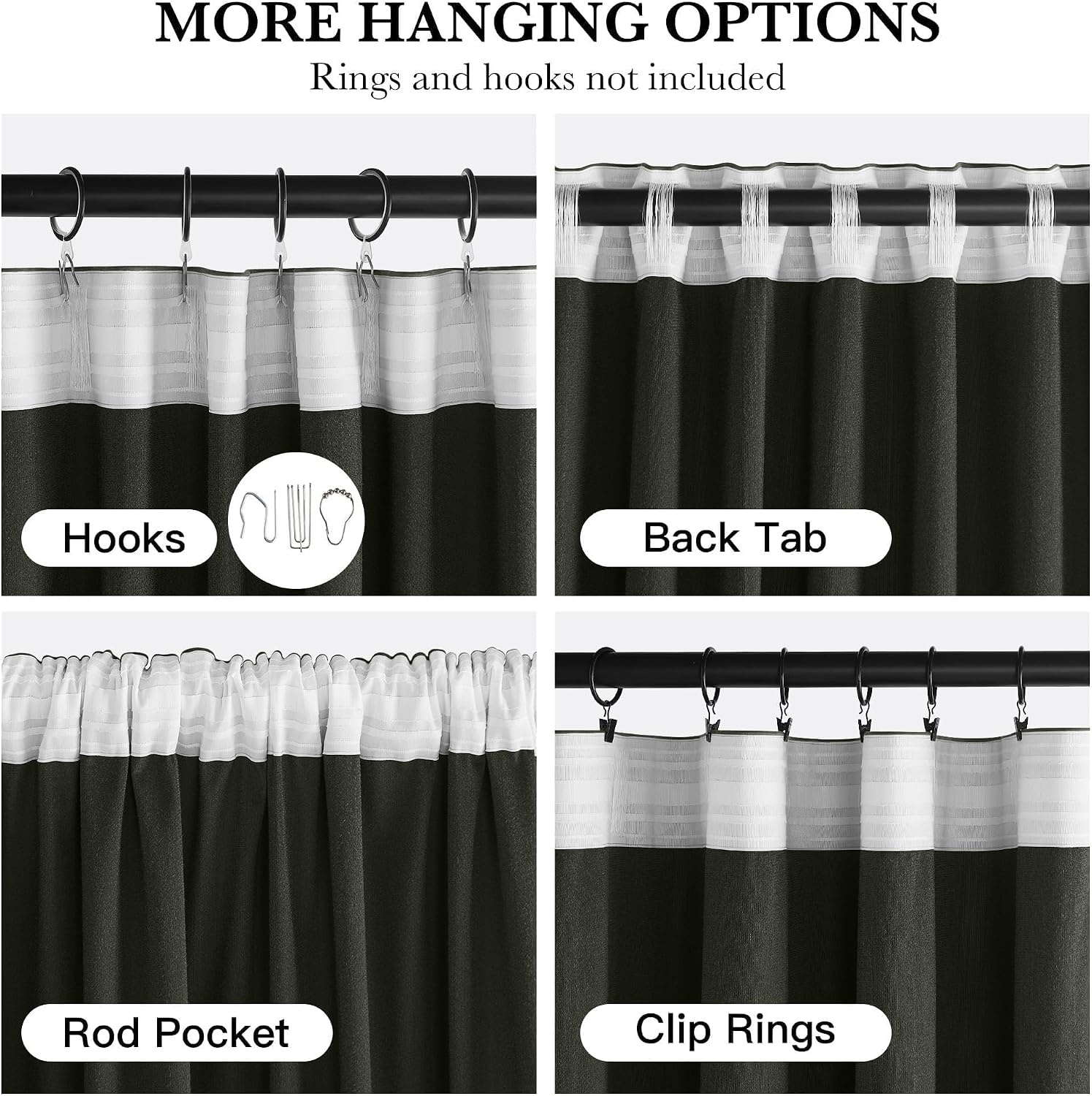 image:imageNICETOWN Olive Green Velvet Blackout Curtains 84 Long 52 Wide 2 PanelsOlive Green