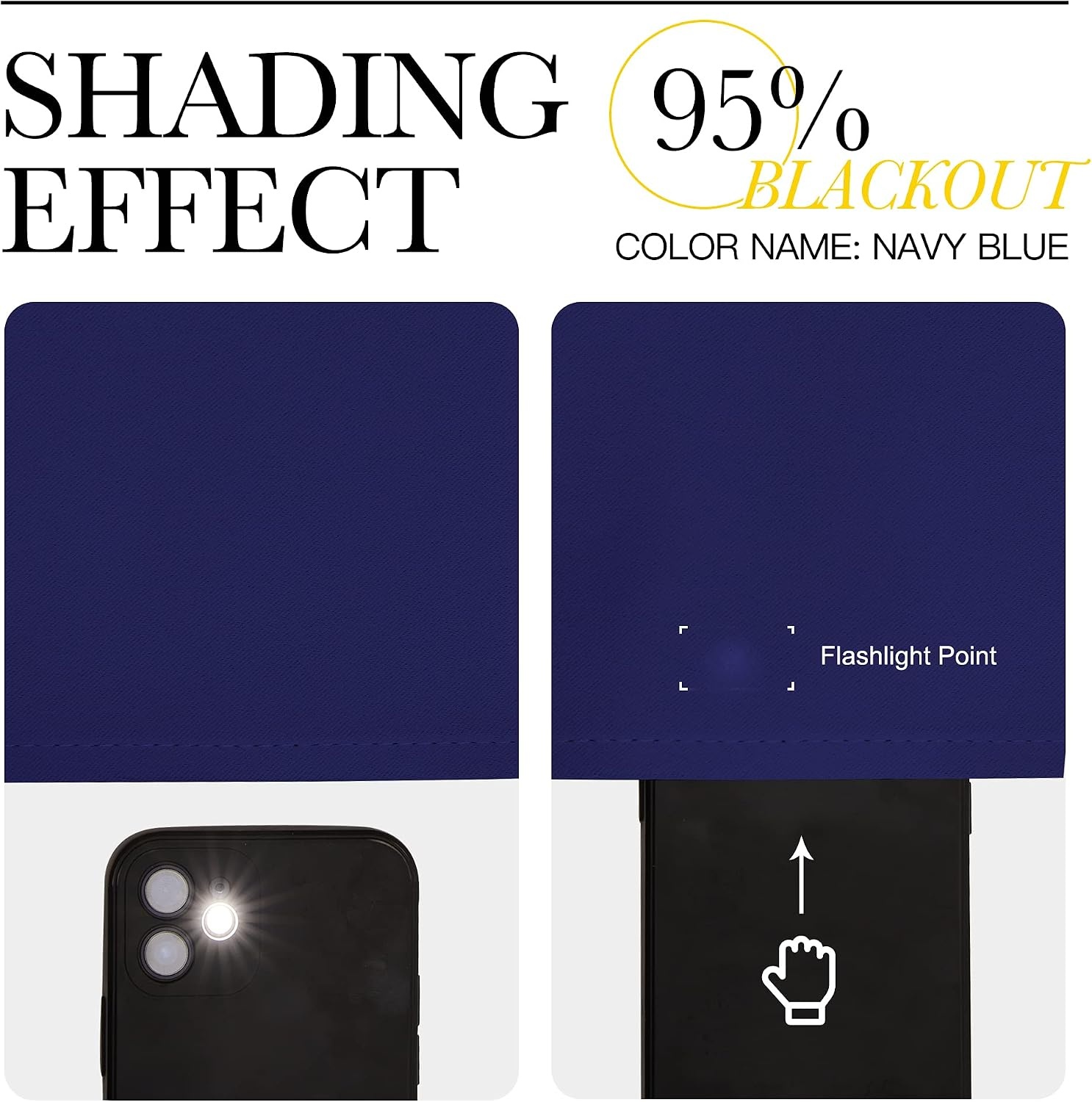 image:imageNICETOWN Royal Blue Blackout Curtains for Kids Room 42 w x 63 L 2 Panels