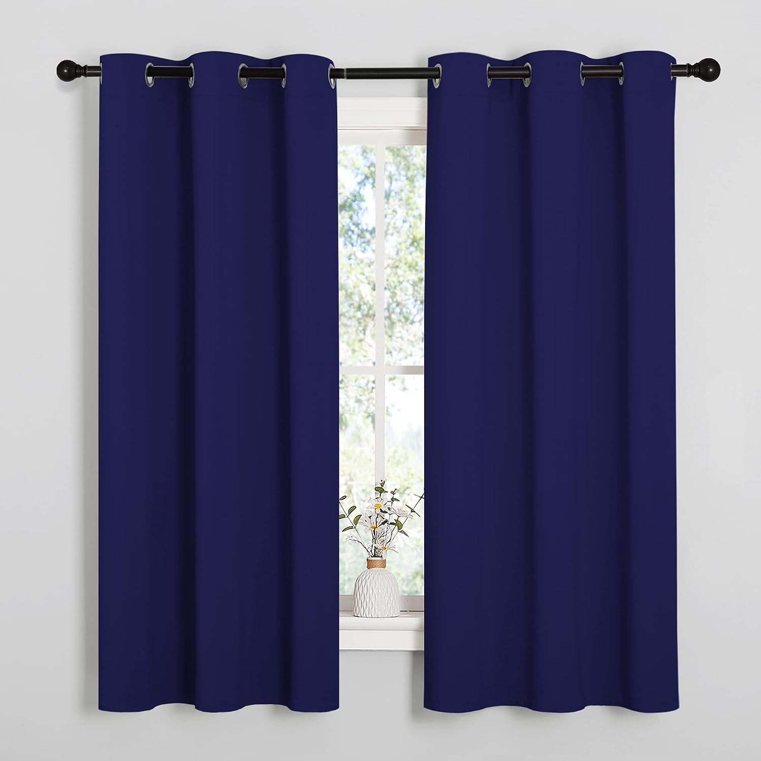 image:imageNICETOWN Royal Blue Blackout Curtains for Kids Room 42 w x 63 L 2 Panels