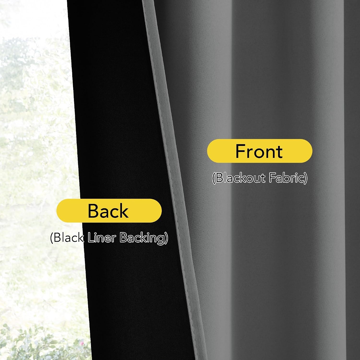image:imageNICETOWN Stone Blue Blackout Door Curtains with Tieback for French Window100 Blackout Grey