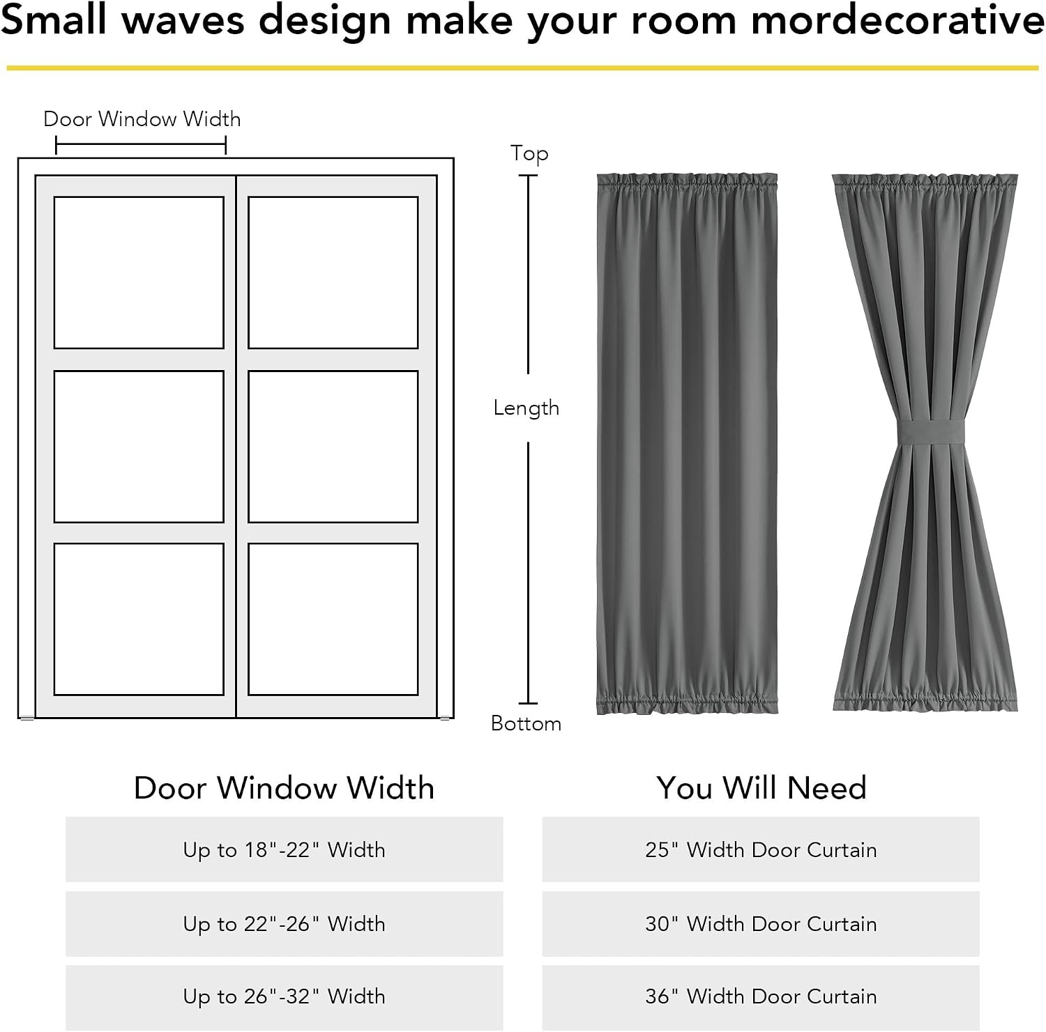 image:imageNICETOWN Stone Blue Blackout Door Curtains with Tieback for French Window100 Blackout Grey