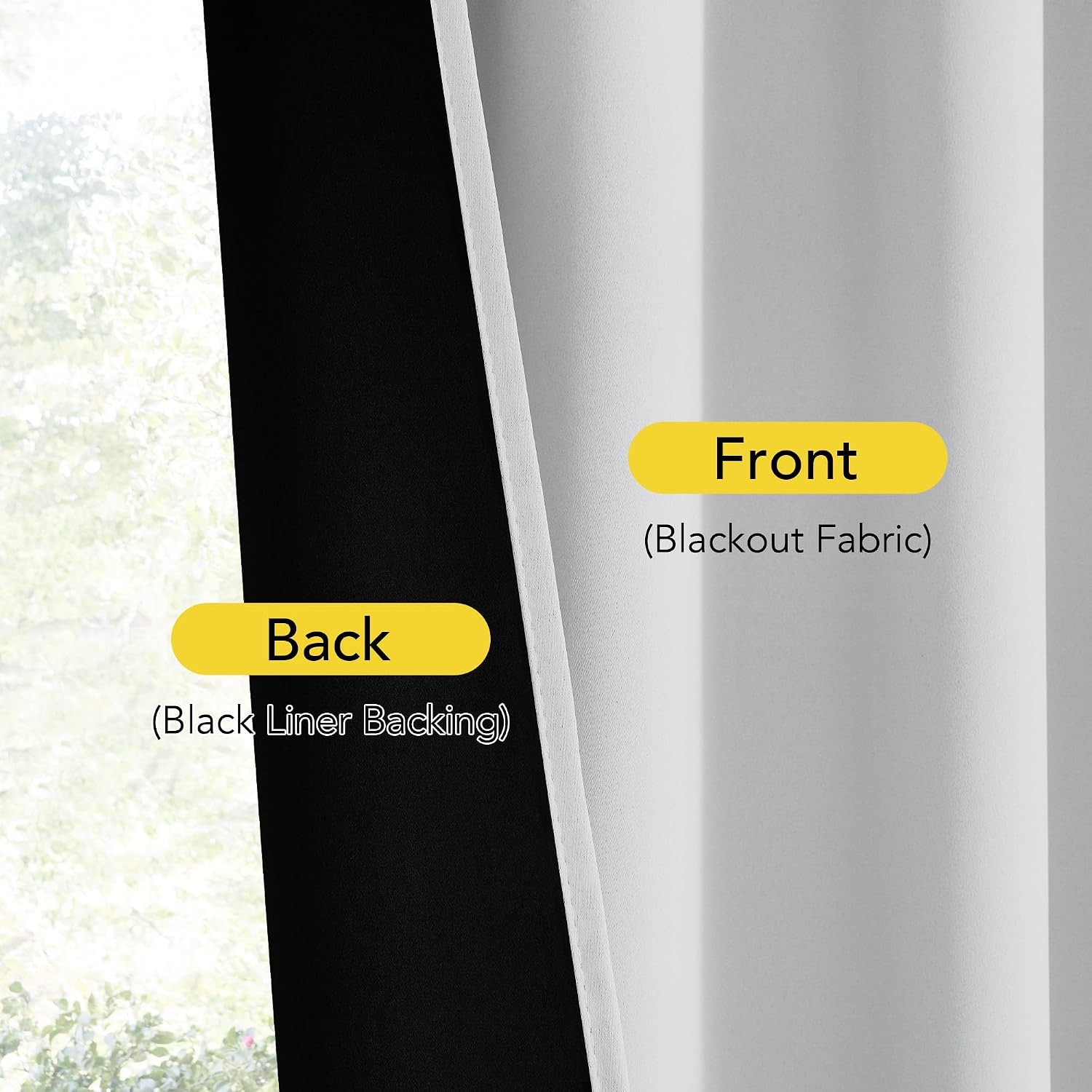 image:imageNICETOWN Stone Blue Blackout Door Curtains with Tieback for French Window100 Blackout Greyish White
