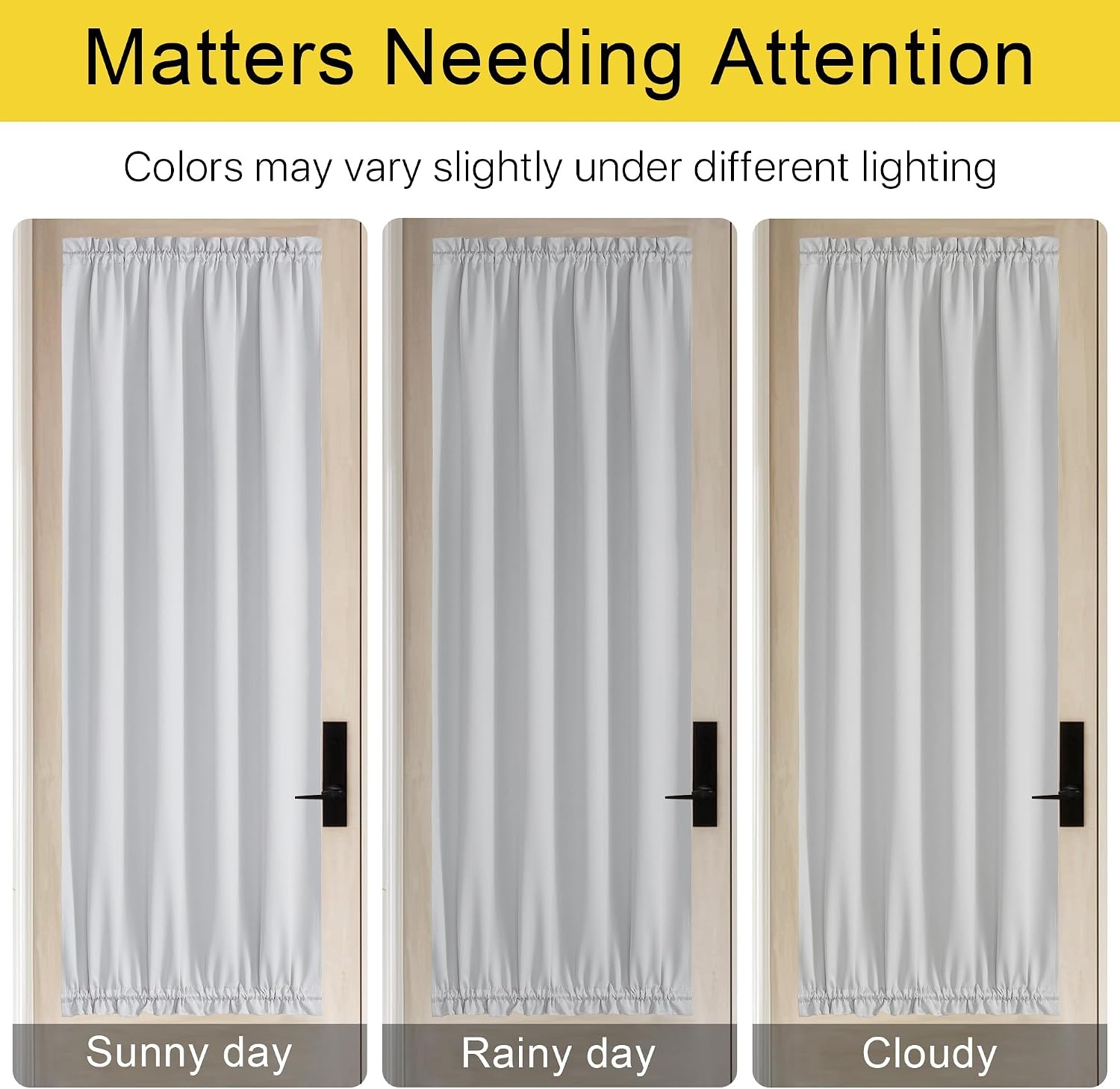 image:imageNICETOWN Stone Blue Blackout Door Curtains with Tieback for French Window100 Blackout Greyish White