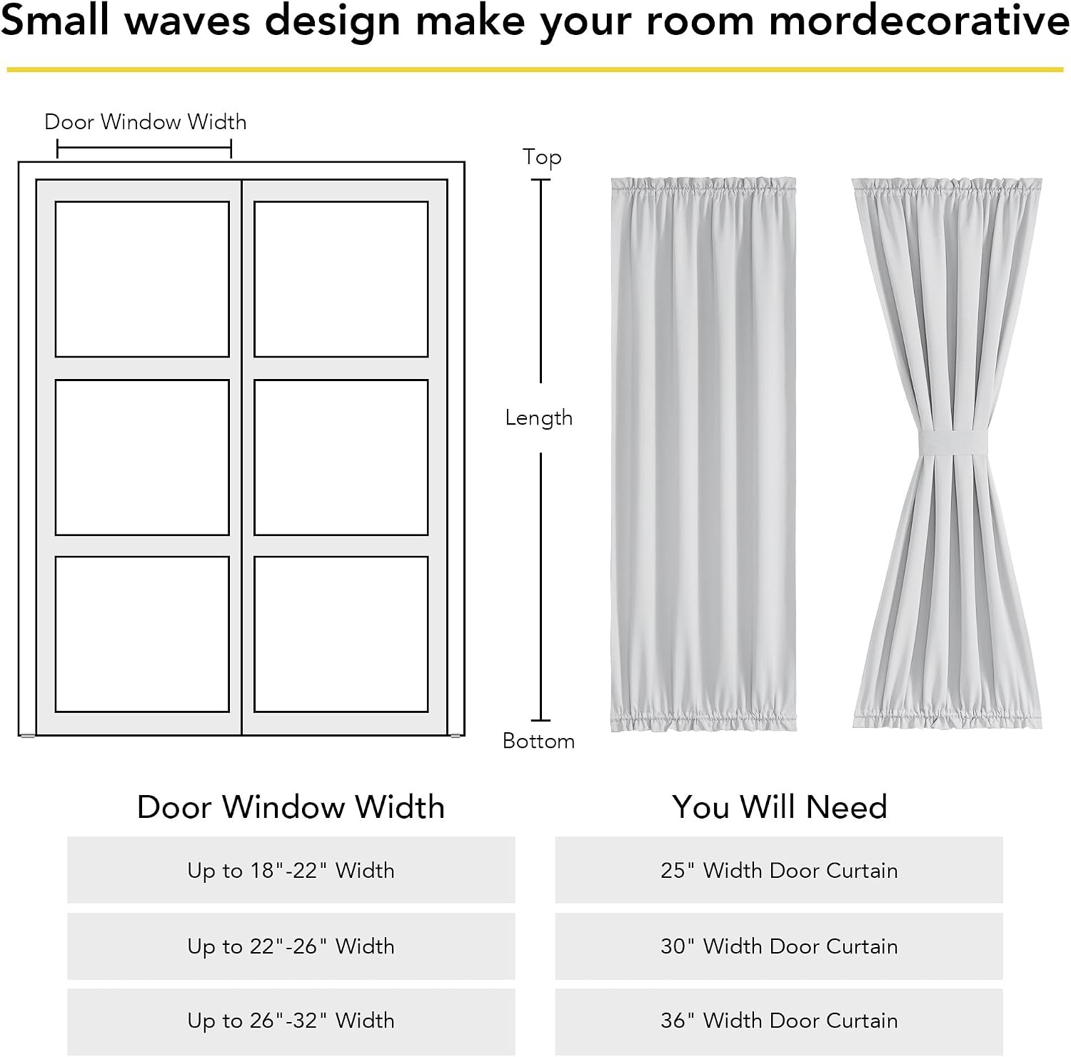 image:imageNICETOWN Stone Blue Blackout Door Curtains with Tieback for French Window100 Blackout Greyish White