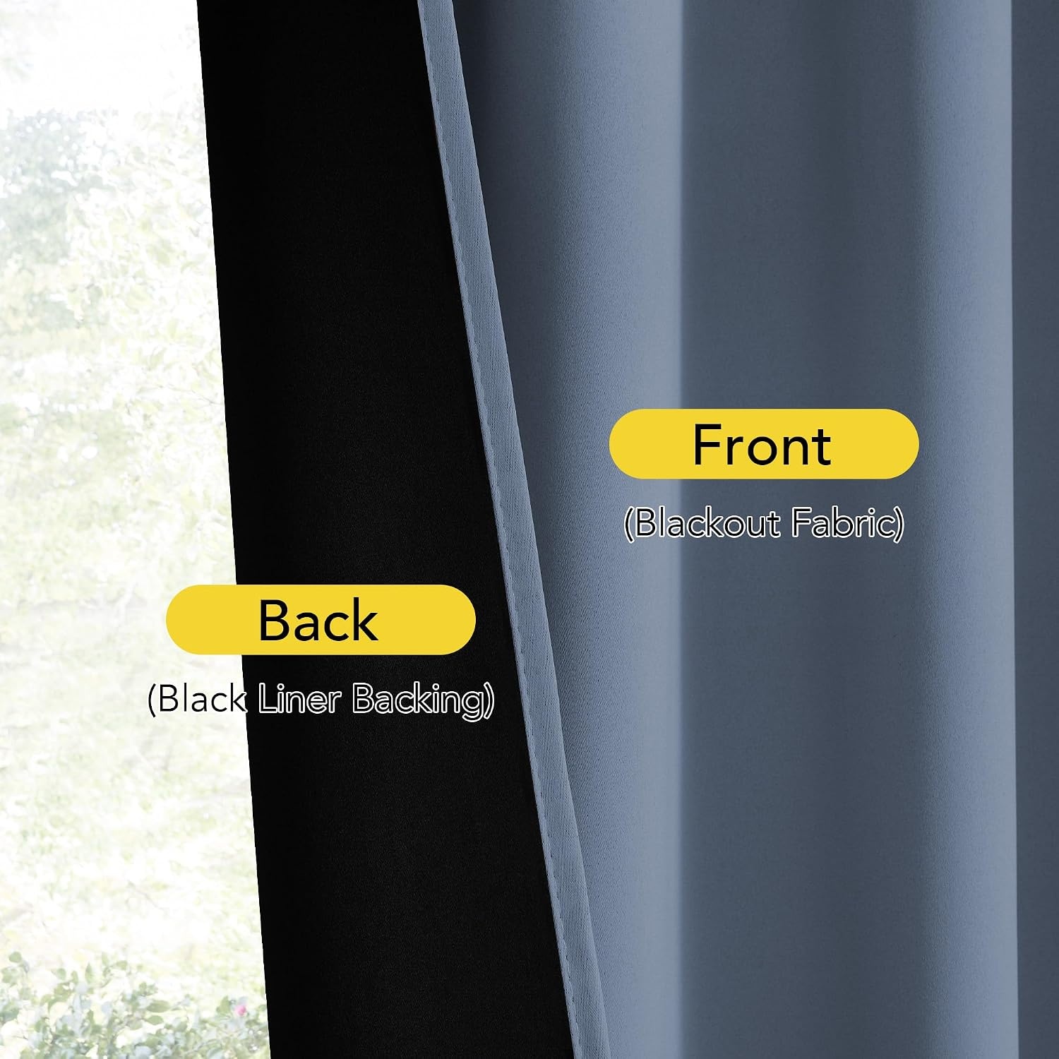 image:imageNICETOWN Stone Blue Blackout Door Curtains with Tieback for French Window100 Blackout Stone Blue