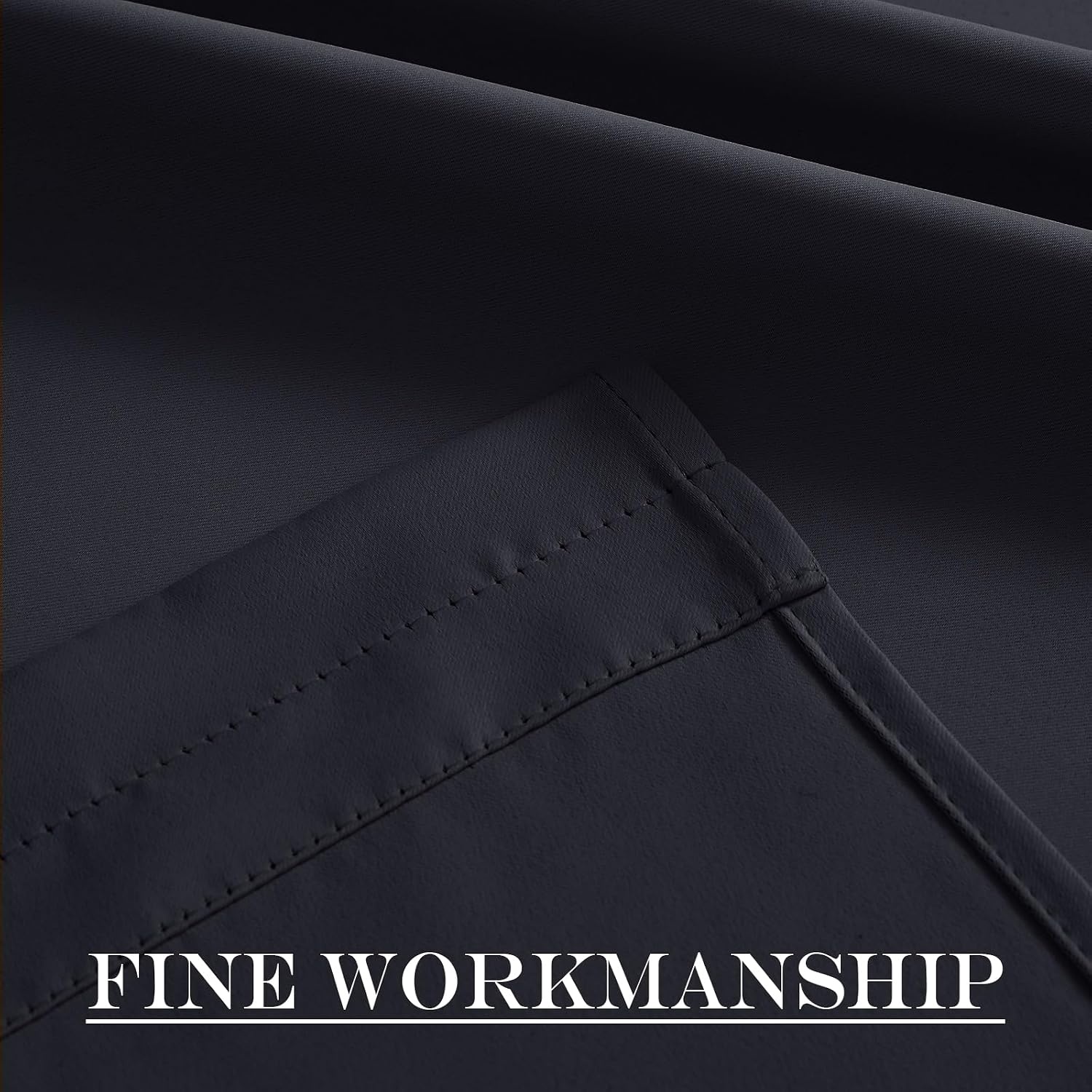 image:imageNICETOWN Stone Blue Blackout Door Curtains with Tieback for French WindowBlack