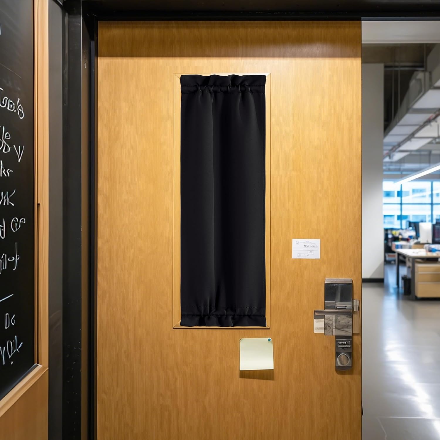 image:imageNICETOWN Stone Blue Blackout Door Curtains with Tieback for French WindowBlack