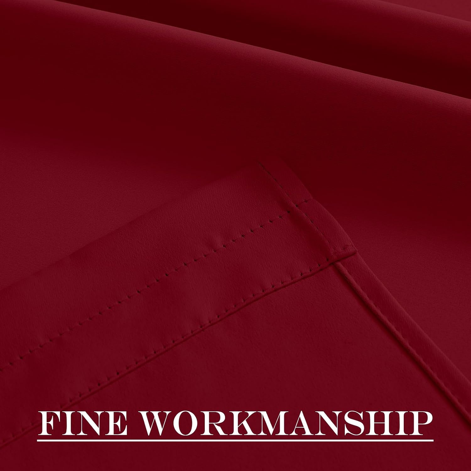 image:imageNICETOWN Stone Blue Blackout Door Curtains with Tieback for French WindowBurgundy