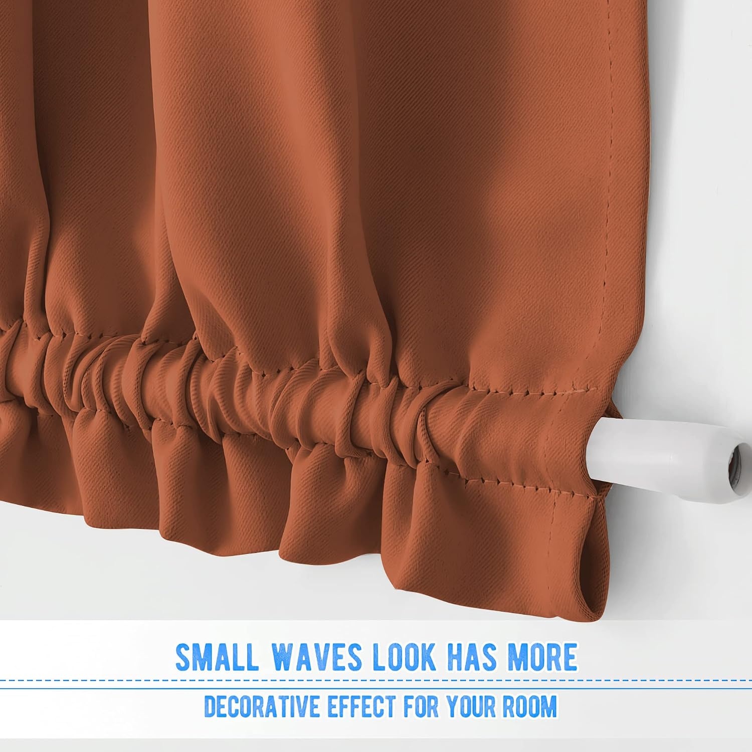image:imageNICETOWN Stone Blue Blackout Door Curtains with Tieback for French WindowBurnt Orange