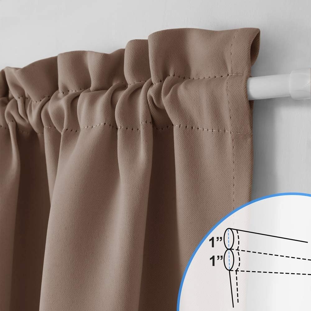image:imageNICETOWN Stone Blue Blackout Door Curtains with Tieback for French WindowCappuccino