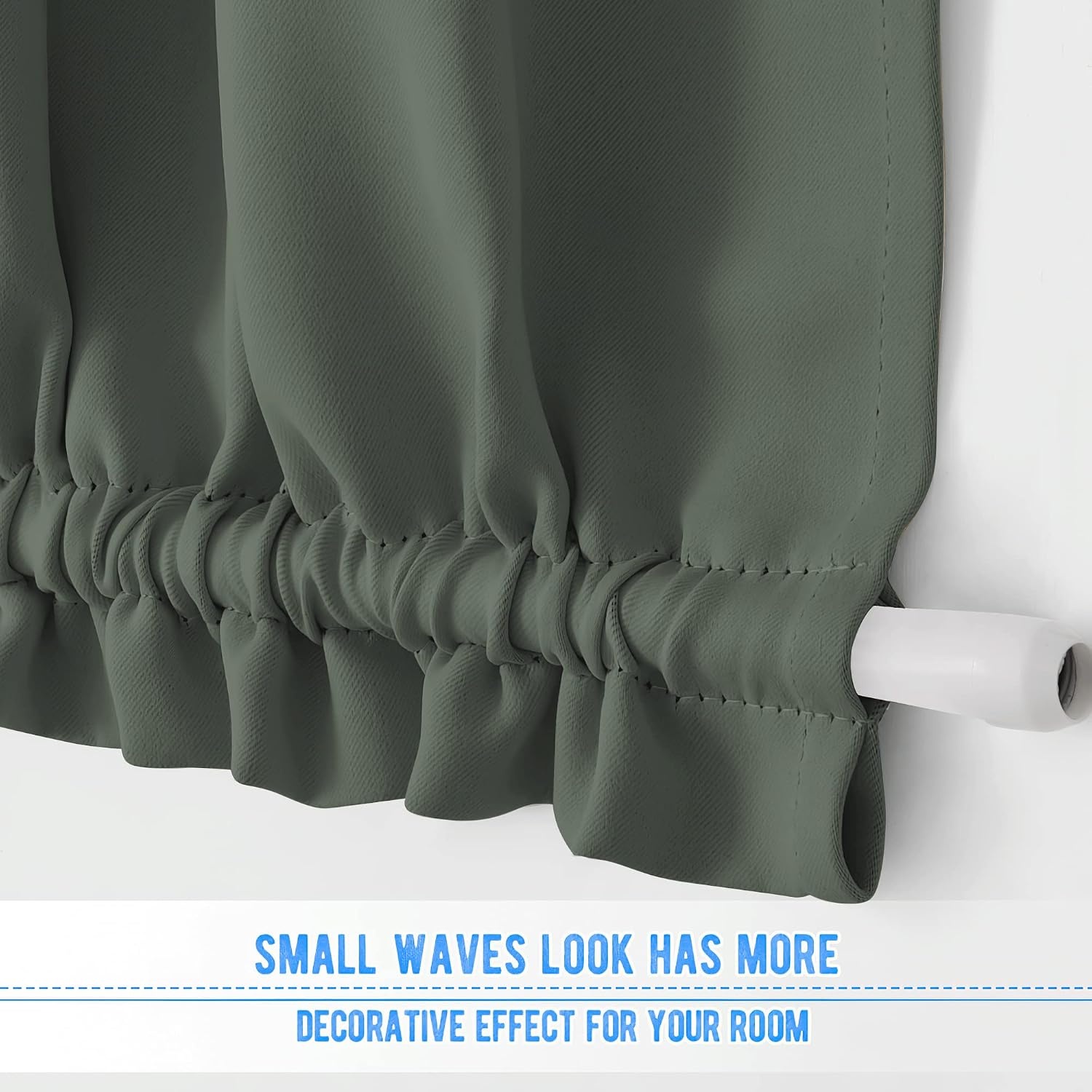 image:imageNICETOWN Stone Blue Blackout Door Curtains with Tieback for French WindowDark Mallard