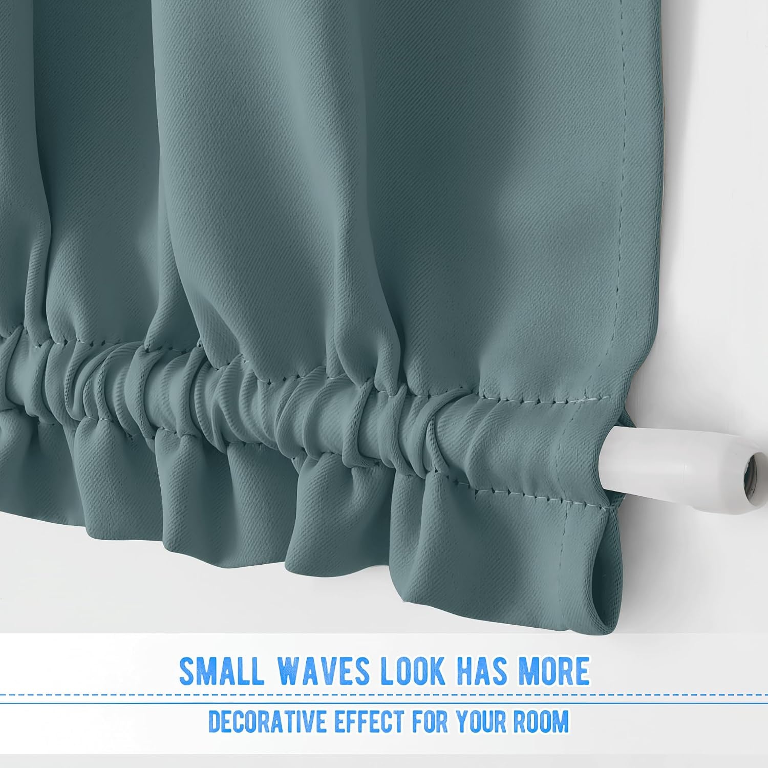 image:imageNICETOWN Stone Blue Blackout Door Curtains with Tieback for French WindowGreyish Blue