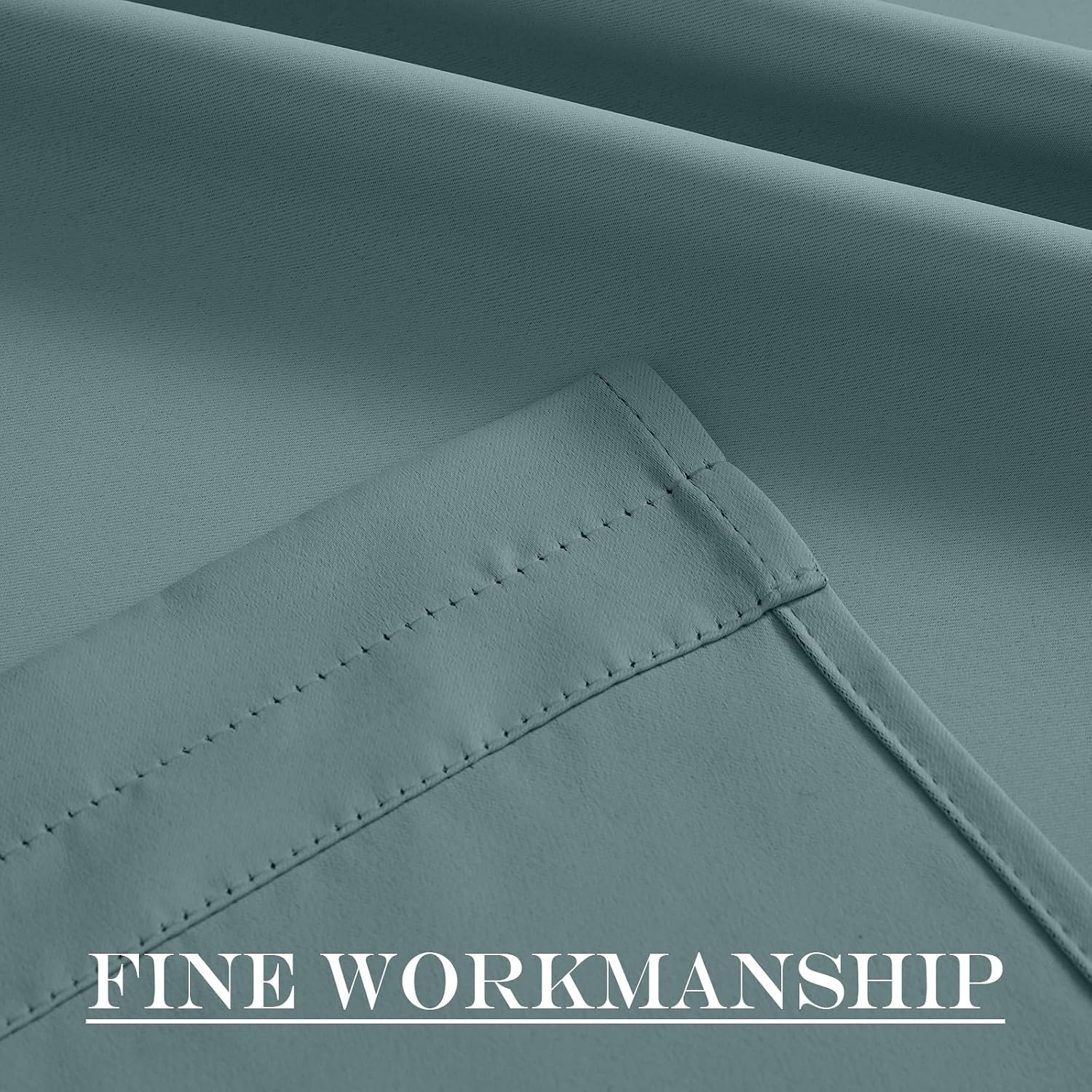 image:imageNICETOWN Stone Blue Blackout Door Curtains with Tieback for French WindowGreyish Blue