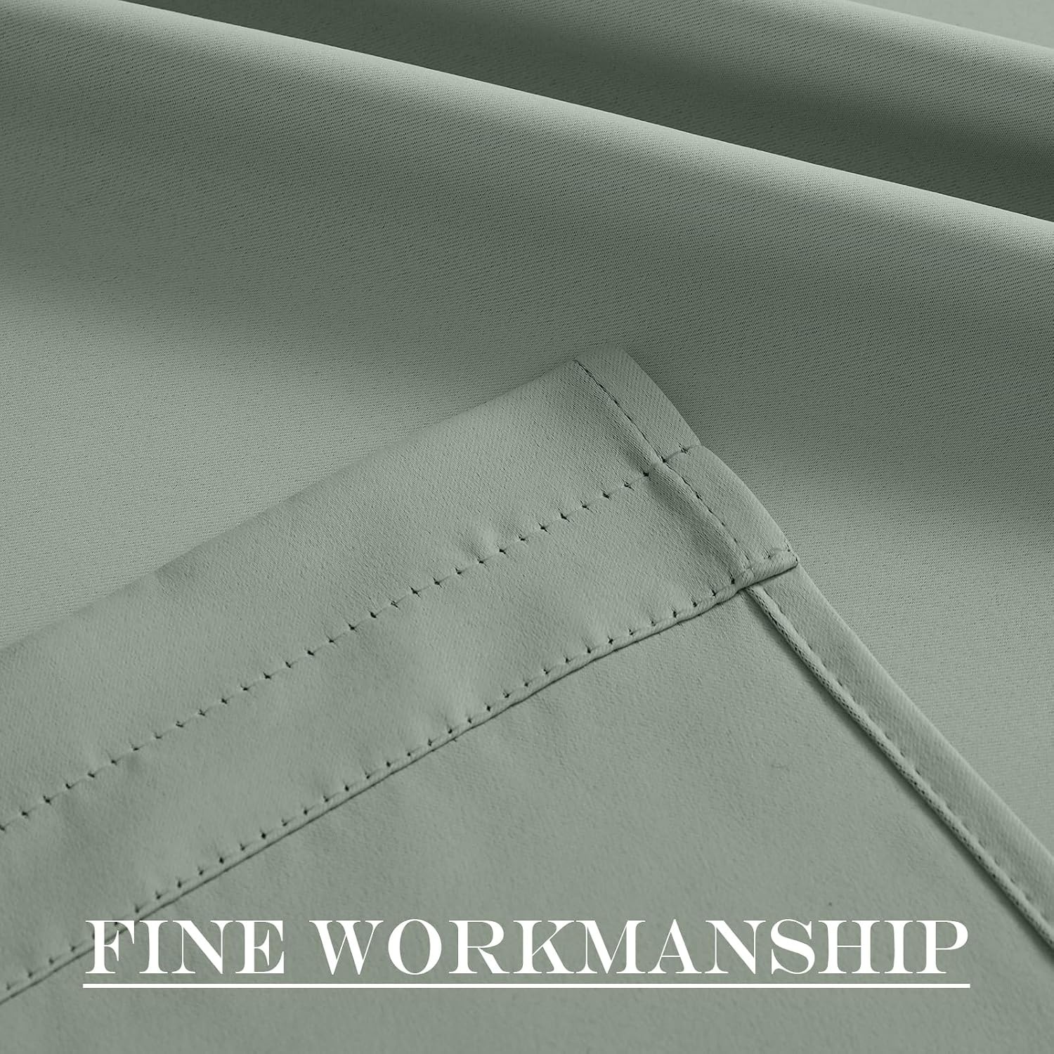 image:imageNICETOWN Stone Blue Blackout Door Curtains with Tieback for French WindowGreyish Green