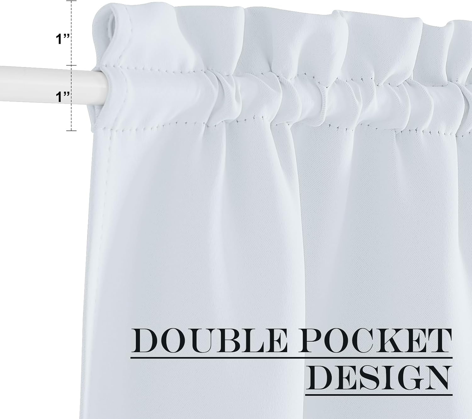 image:imageNICETOWN Stone Blue Blackout Door Curtains with Tieback for French WindowGreyish White