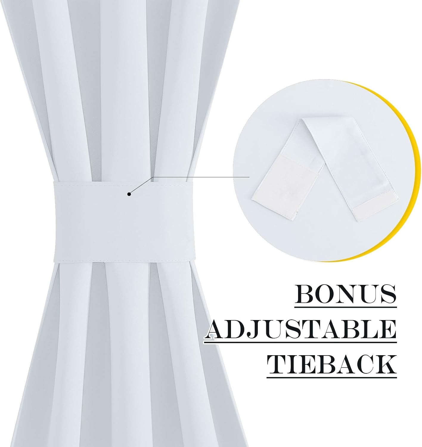 image:imageNICETOWN Stone Blue Blackout Door Curtains with Tieback for French WindowGreyish White