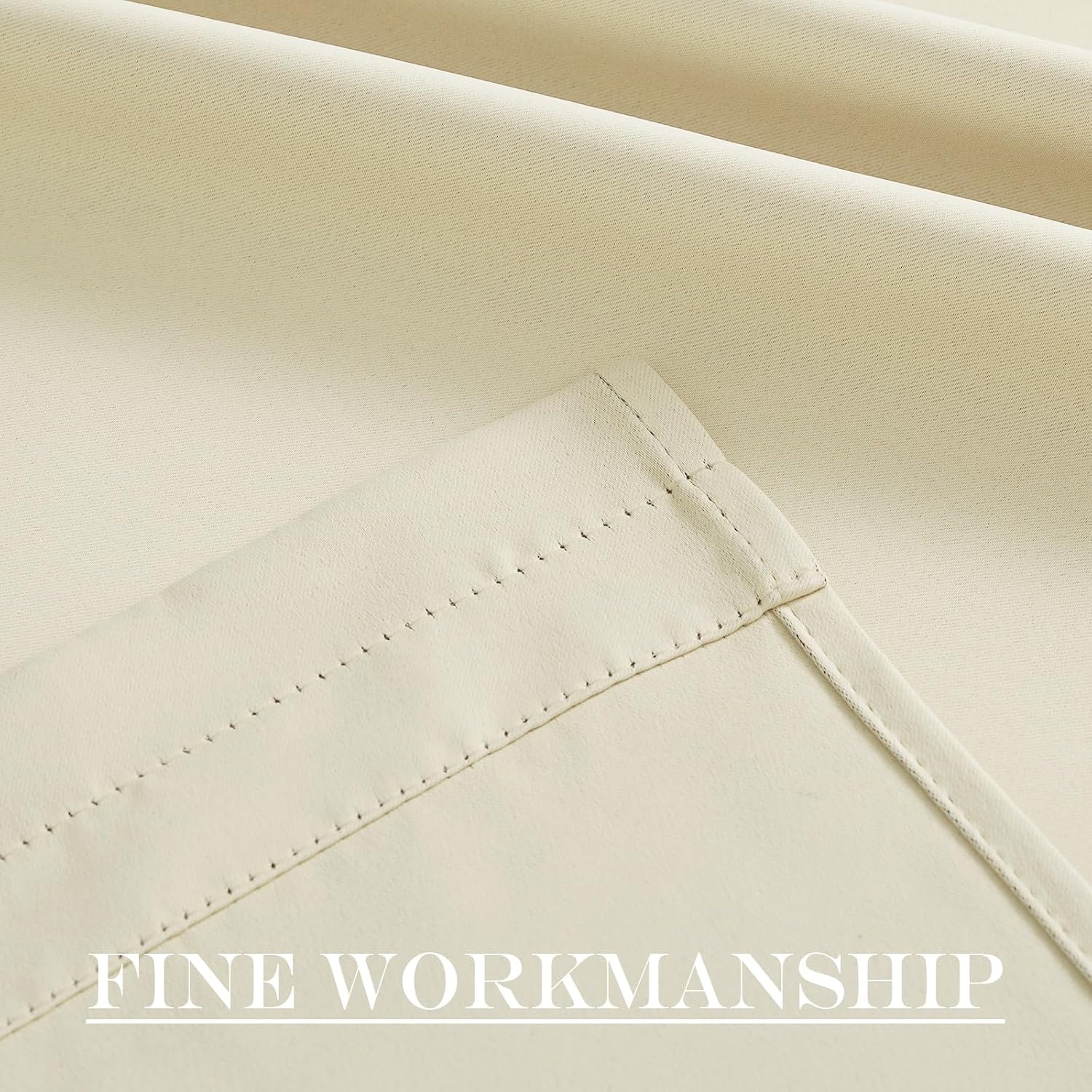 image:imageNICETOWN Stone Blue Blackout Door Curtains with Tieback for French WindowLight Beige