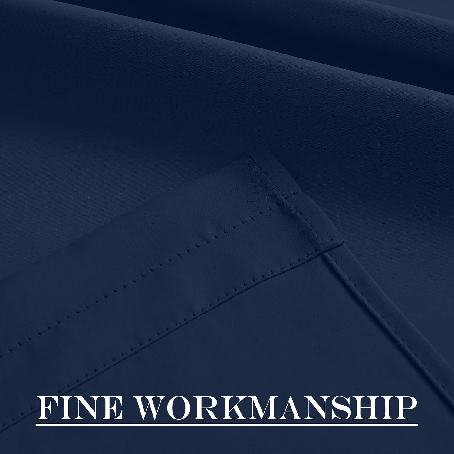 image:imageNICETOWN Stone Blue Blackout Door Curtains with Tieback for French WindowNavy