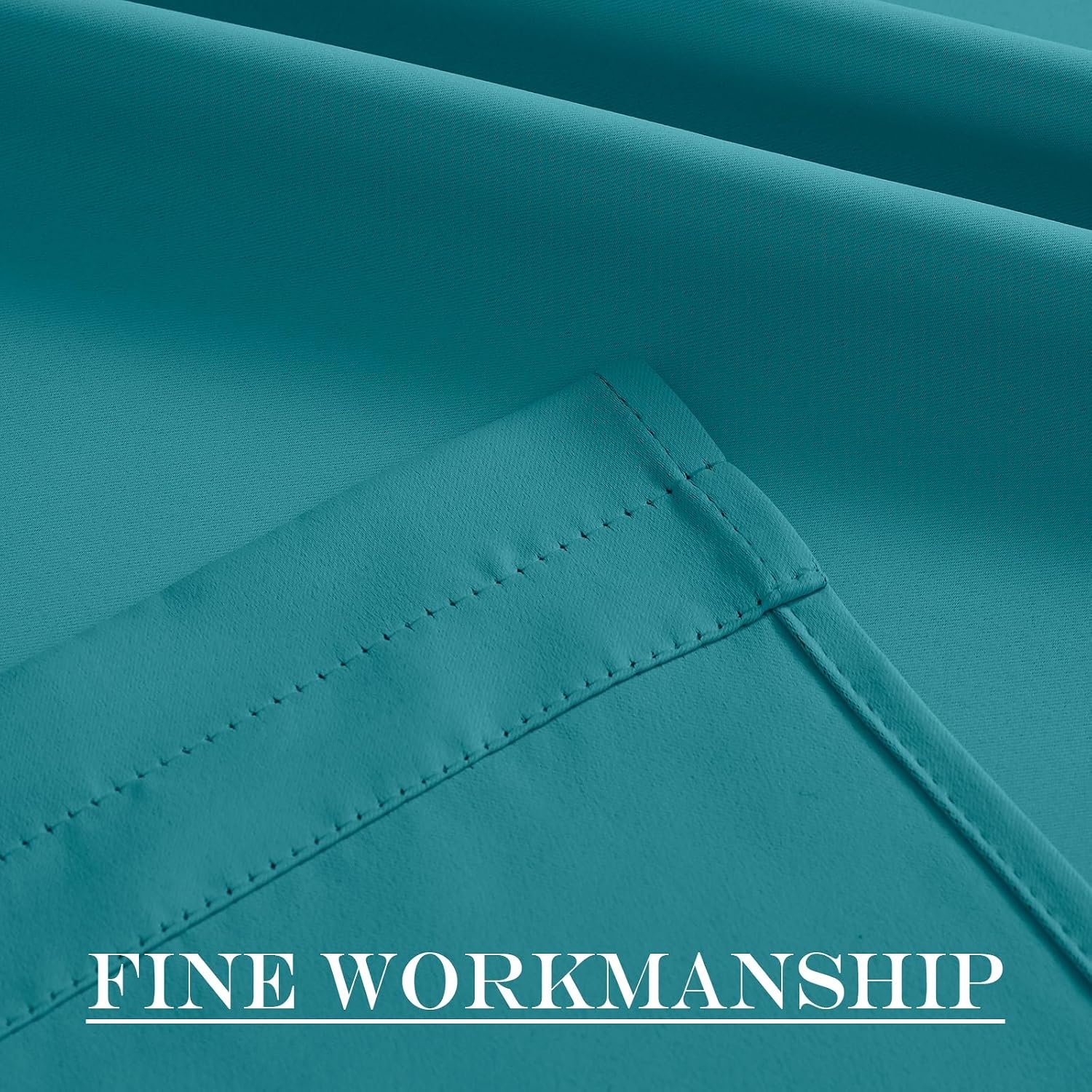 image:imageNICETOWN Stone Blue Blackout Door Curtains with Tieback for French WindowPeacock Teal