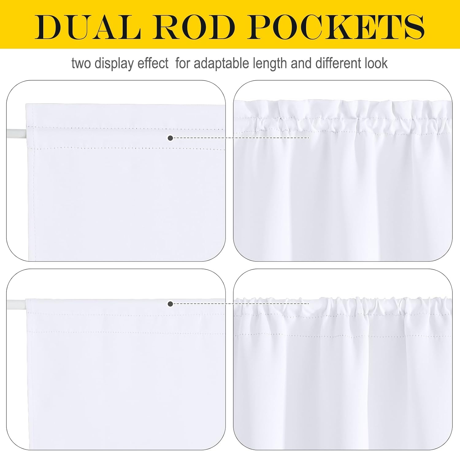 image:imageNICETOWN Stone Blue Blackout Door Curtains with Tieback for French WindowPure White