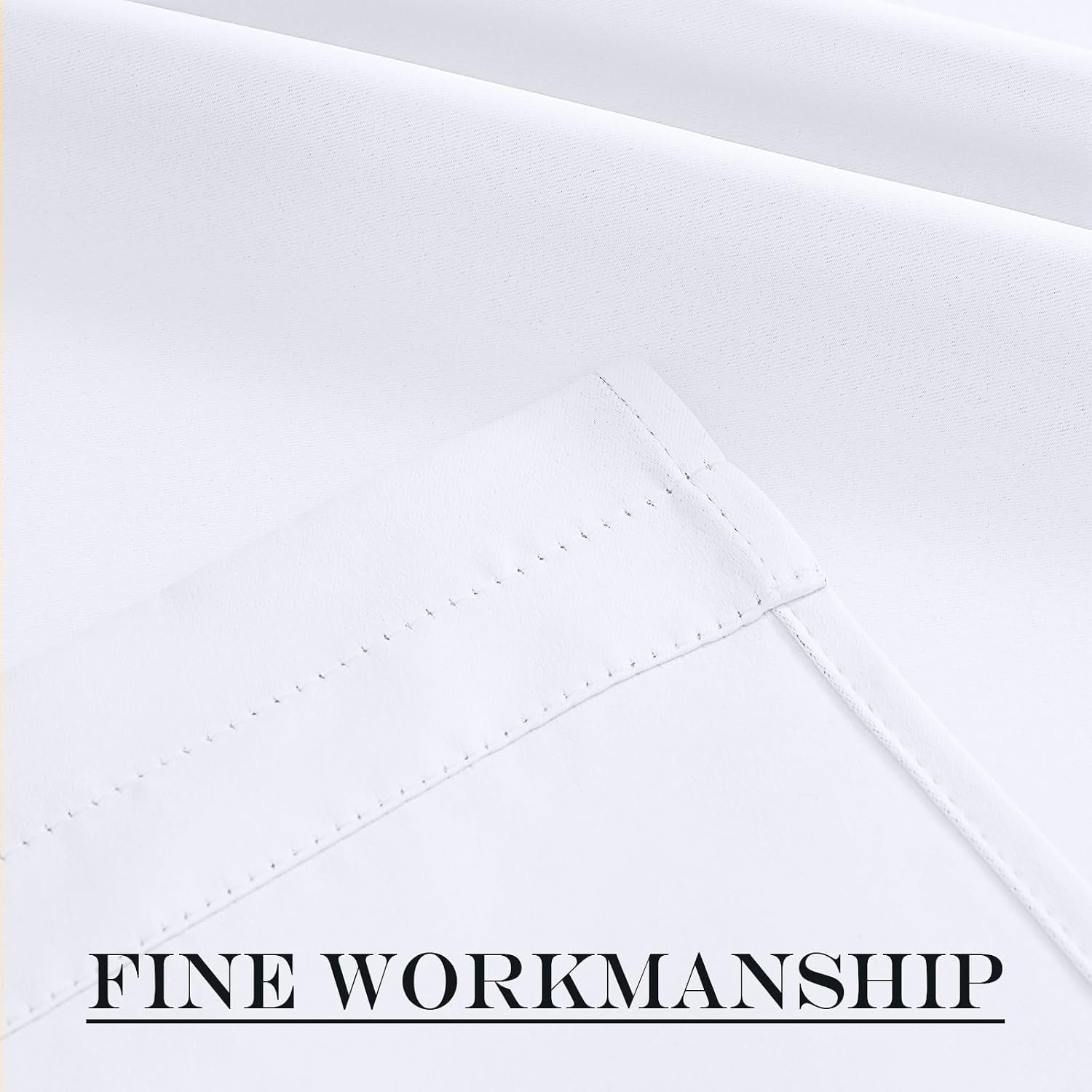 image:imageNICETOWN Stone Blue Blackout Door Curtains with Tieback for French WindowPure White