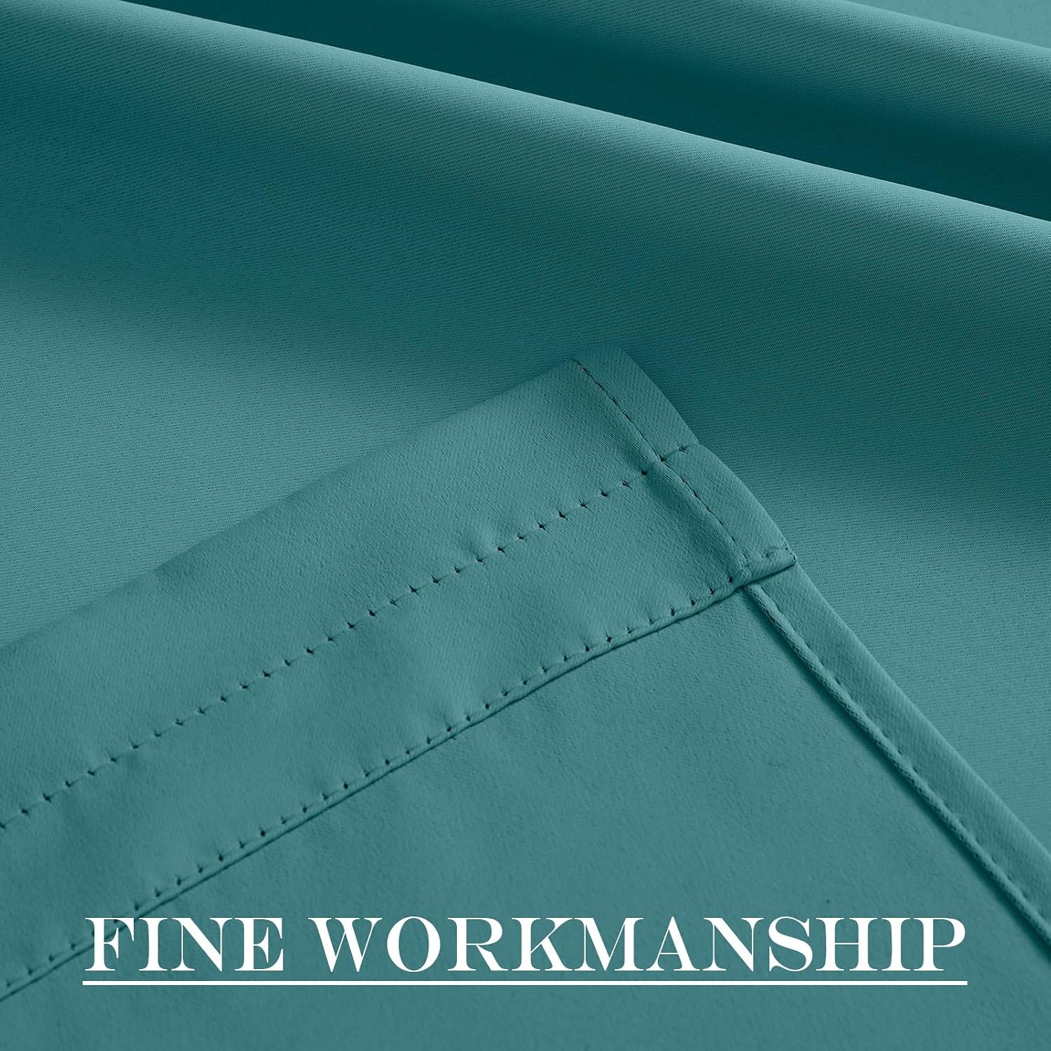 image:imageNICETOWN Stone Blue Blackout Door Curtains with Tieback for French WindowSea Teal