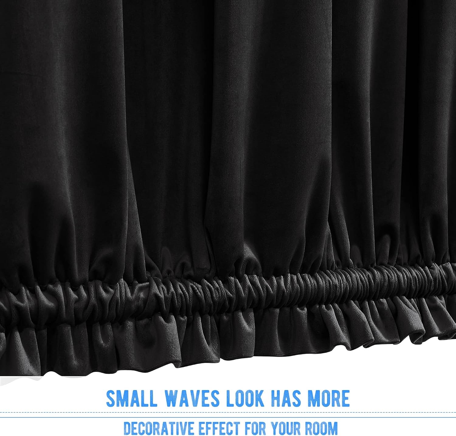 image:imageNICETOWN Stone Blue Blackout Door Curtains with Tieback for French WindowVelvetblack