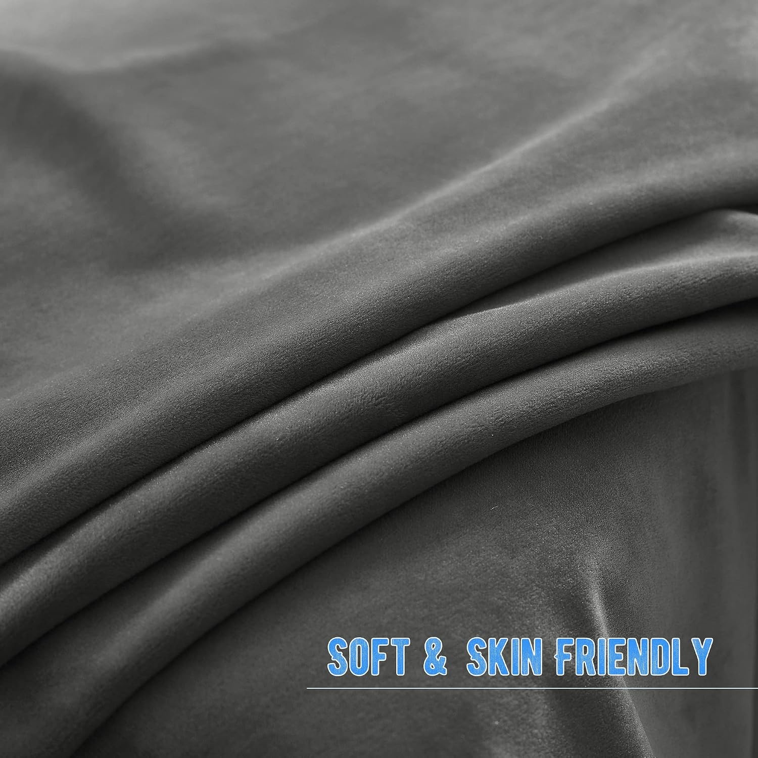 image:imageNICETOWN Stone Blue Blackout Door Curtains with Tieback for French WindowVelvetgrey