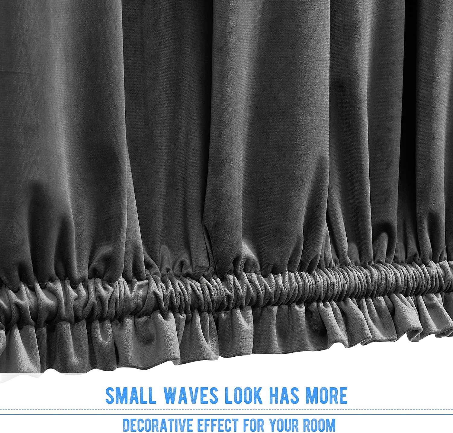 image:imageNICETOWN Stone Blue Blackout Door Curtains with Tieback for French WindowVelvetgrey