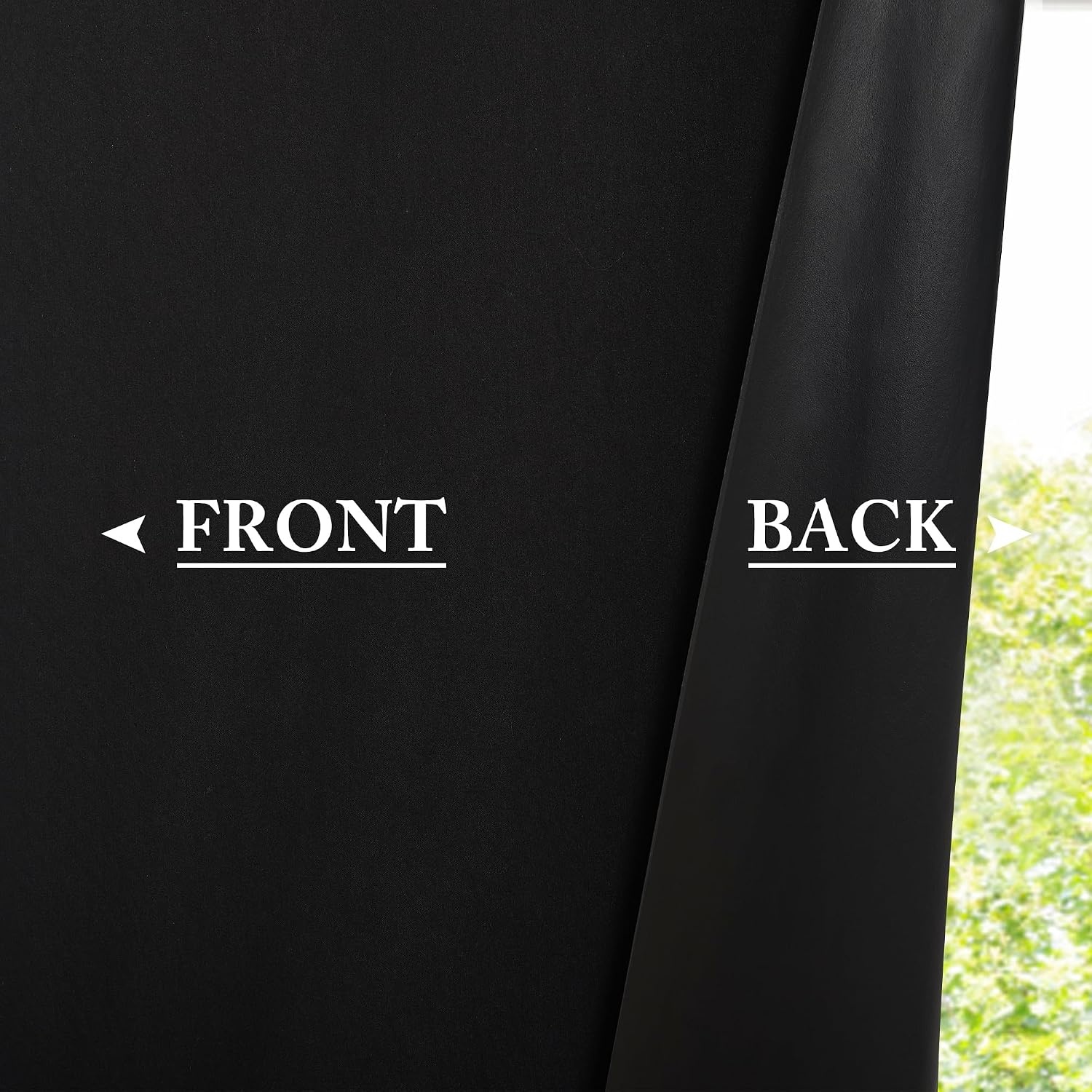image:imageNICETOWN Stone Blue Blackout Door Curtains with Tieback for French WindowWith Pole Black