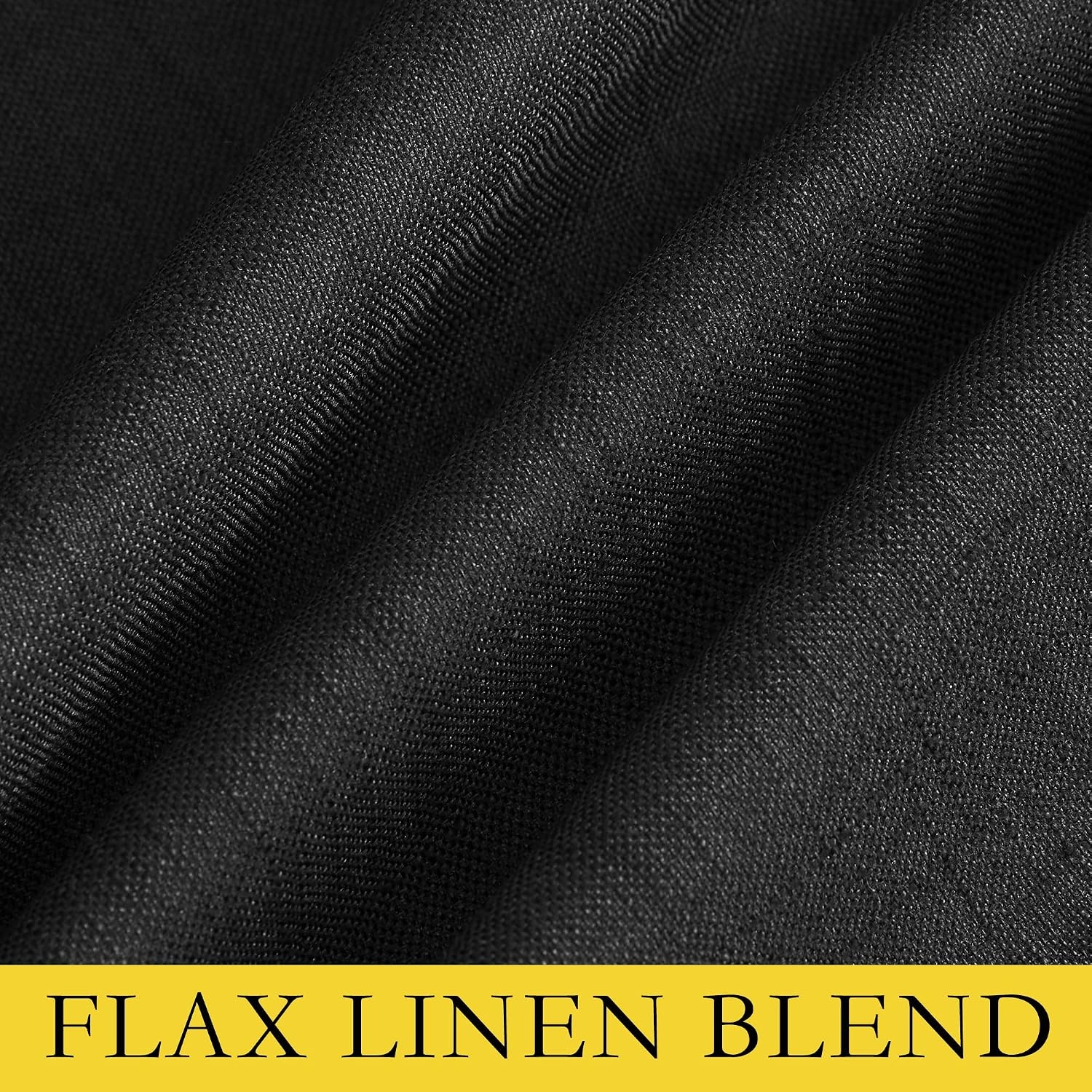 image:imageNICETOWN Vintage Open Linen Weave Flax Thermal Curtains 100 Blackout Curtains 108 inches Long for Dining Room Soundproof Window Treatment Drapes for Hall Room Black 52 Wide Per Panel Set of 2