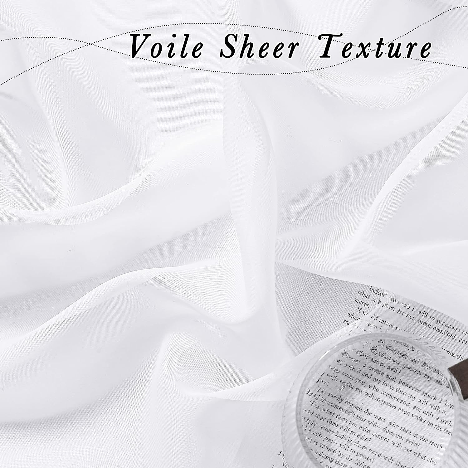 image:imageNICETOWN White Sheer Curtains 80 inches Long Rod Pocket Chic Soft Voile Sheer Light Filtering Doorway Window Curtains amp Drapes for Living RoomPorch 4 Panels White W54 x L80White
