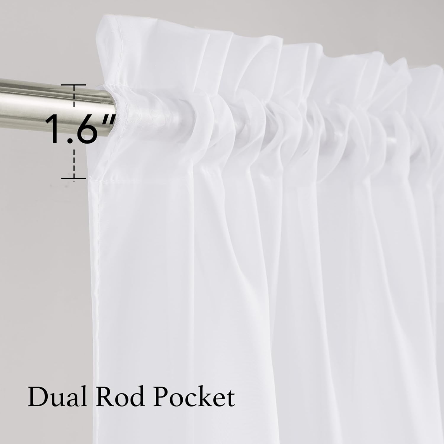 image:imageNICETOWN White Sheer Curtains 80 inches Long Rod Pocket Chic Soft Voile Sheer Light Filtering Doorway Window Curtains amp Drapes for Living RoomPorch 4 Panels White W54 x L80White