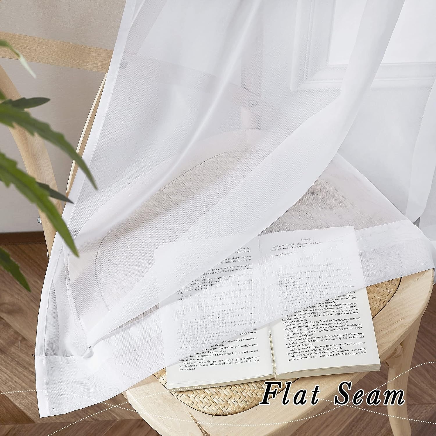 image:imageNICETOWN White Sheer Curtains 80 inches Long Rod Pocket Chic Soft Voile Sheer Light Filtering Doorway Window Curtains amp Drapes for Living RoomPorch 4 Panels White W54 x L80White