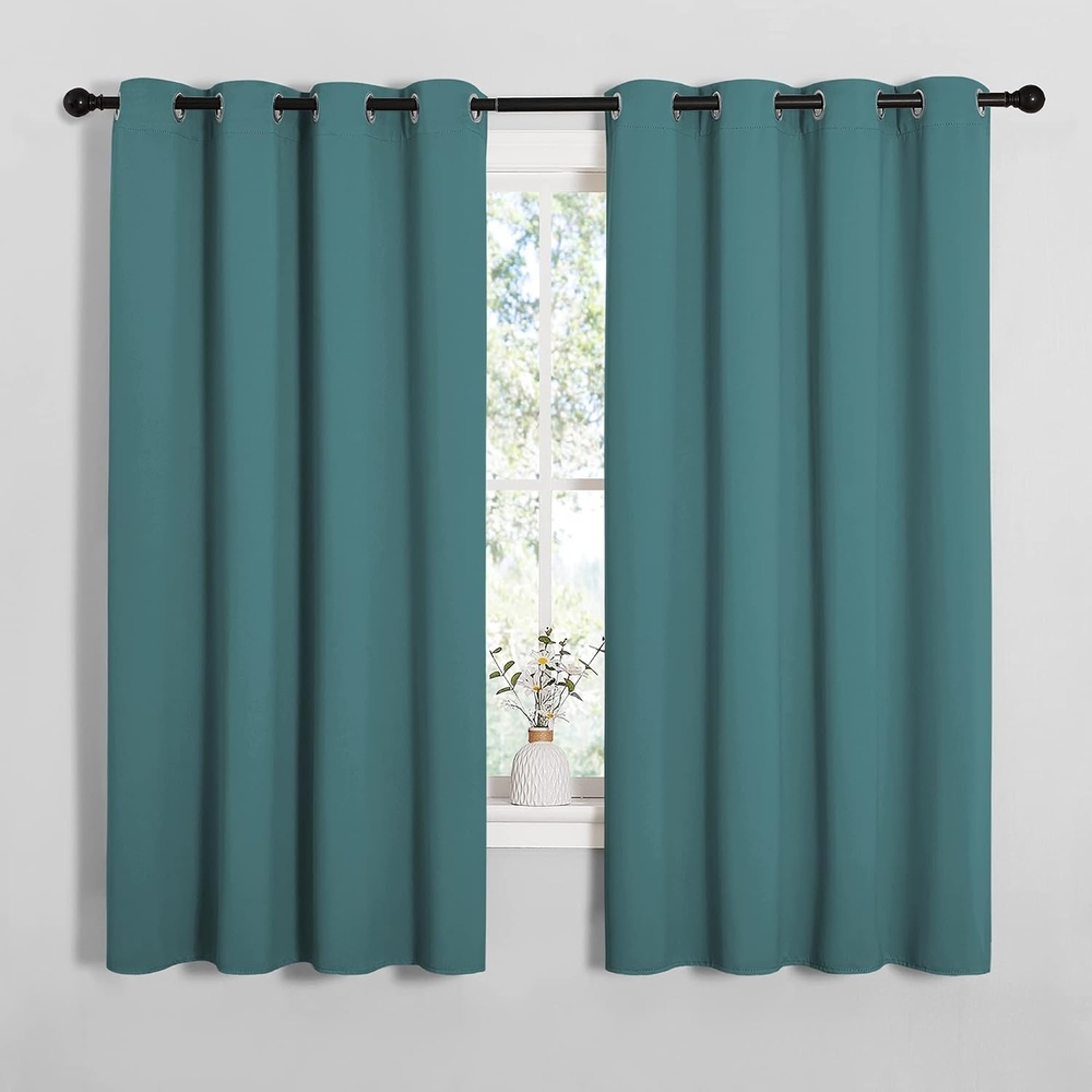 image:imageNICETOWN Bedroom Blackout Curtain Panels 1 Pair 55 by 68inch Sea Teal