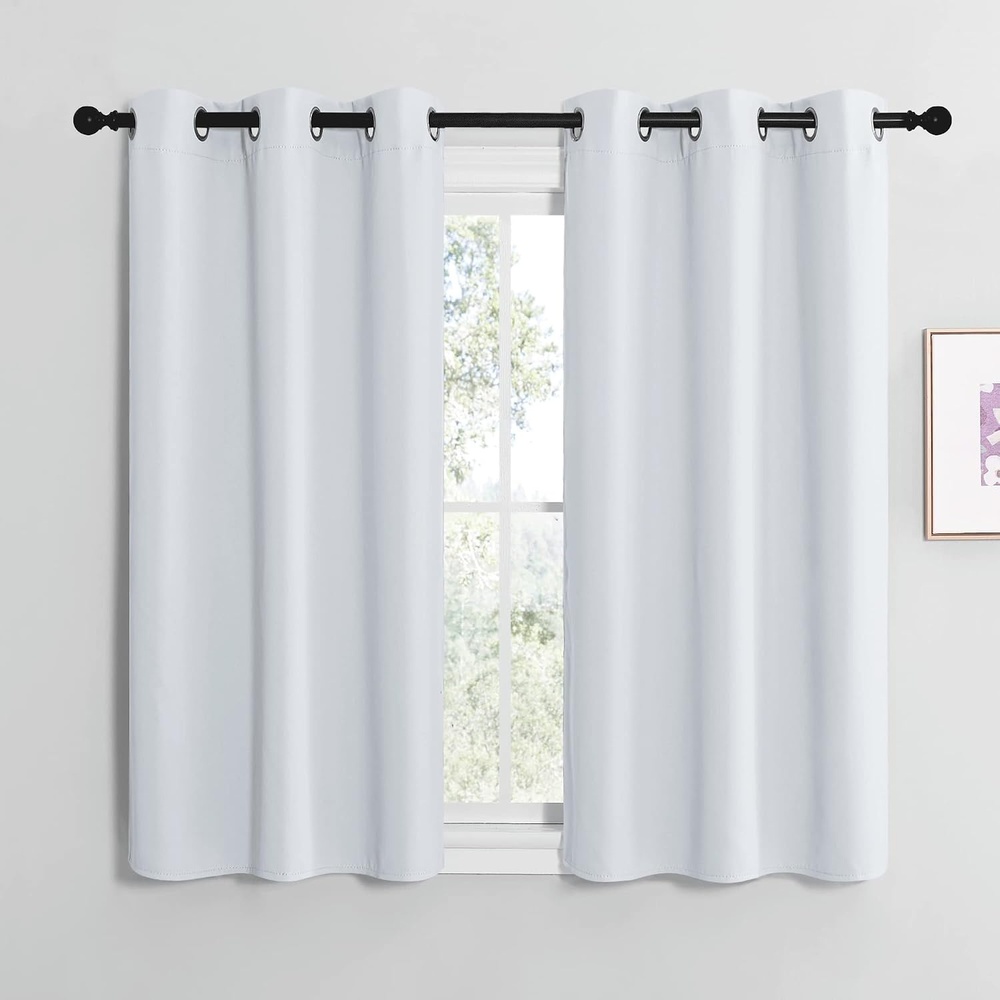 image:imageNICETOWN Blackout Curtain Panels Greyish White 2 Panels W29 x L36inch