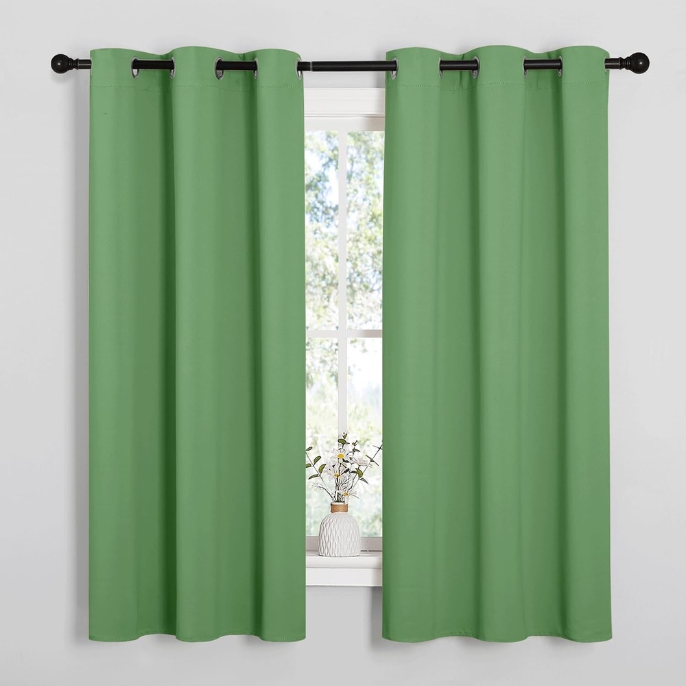 image:imageNICETOWN Forest Green Blackout Curtains 2 Panels 42 x 48