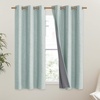NICETOWN 100% Absolutely Blackout Linen Curtains with Thermal Insulated Liner, Seafoam Green, 42″ Wide, 45″ Length Energy Saving Curtains for Dining Room 2 Panels Set, Vertical Blinds