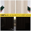 NICETOWN 100% Blackout Linen Curtains for Bedroom/Living Room 90″ L, 2 PCs(Beige)