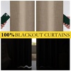 NICETOWN 100% Blackout Linen Curtains for Bedroom/Living Room 90″ L, 2 PCs(Burlap)