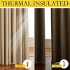 NICETOWN 100% Blackout Linen Curtains for Bedroom/Living Room 90″ L, 2 PCs(Camel)