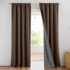 NICETOWN 100% Blackout Linen Curtains for Bedroom/Living Room 90″ L, 2 PCs(Coffee Brown)