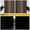 NICETOWN 100% Blackout Linen Curtains for Bedroom/Living Room 90″ L, 2 PCs(Coffee Brown)