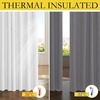 NICETOWN 100% Blackout Linen Curtains for Bedroom/Living Room 90″ L, 2 PCs(Greyish White)