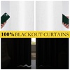 NICETOWN 100% Blackout Linen Curtains for Bedroom/Living Room 90″ L, 2 PCs(Greyish White)