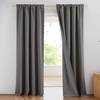 NICETOWN 100% Blackout Linen Curtains for Bedroom/Living Room 90″ L, 2 PCs(Grizzle Gray)
