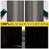 NICETOWN 100% Blackout Linen Curtains for Bedroom/Living Room 90″ L, 2 PCs(Grizzle Gray)